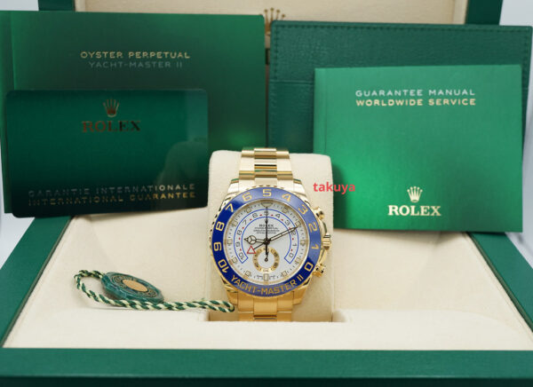 Rolex 116688 YACHTMASTER II 18K YELLOW GOLD NEWER DIAL 2021 WARRANTY FULL SET - Image 2