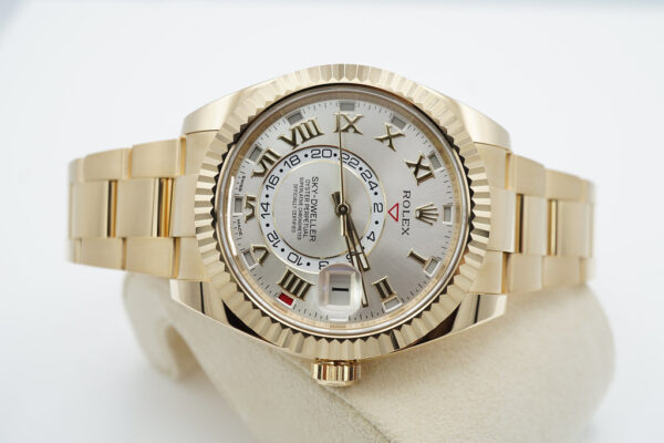 Rolex 326938 SKY-DWELLER 18K YELLOW GOLD SILVER ROMAN DIAL FULL SET - Image 9