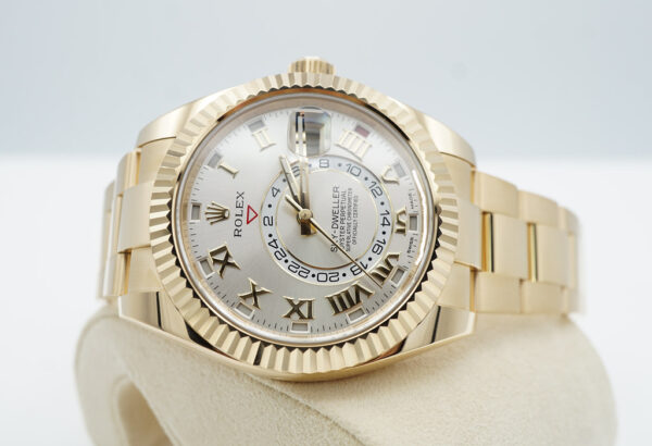 Rolex 326938 SKY-DWELLER 18K YELLOW GOLD SILVER ROMAN DIAL FULL SET - Image 10