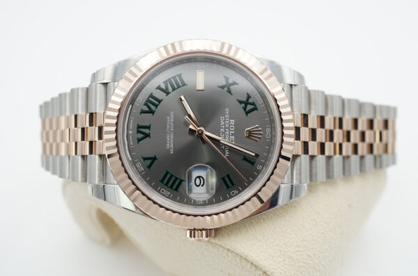 Rolex 126331 DATEJUST 41 ROSE GOLD STEEL WIMBLEDON DIAL JUBILEE BAND 2023 FULL SET - Image 9