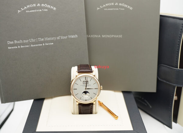 A. Lange & Sohne SAXONIA MOONPHASE 384.032 ROSE GOLD 40MM 2022 FULL SET - Image 2