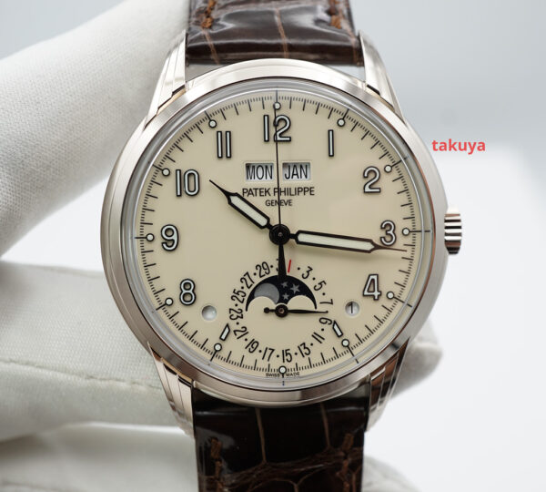 NEW Patek PHILIPPE 5320G PERPETUAL CALENDAR 18K WHITE GOLD CREAM DIAL FULL SET