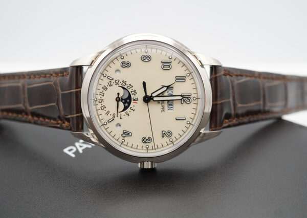 NEW Patek PHILIPPE 5320G PERPETUAL CALENDAR 18K WHITE GOLD CREAM DIAL FULL SET - Image 8