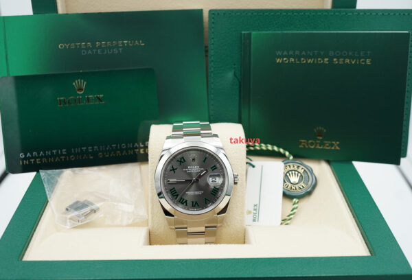 BRAND NEW Rolex 126300 DATEJUST 41 WIMBLEDON DIAL OYSTER BAND 2023 COMPLETE SET - Image 2