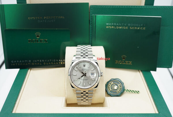BRAND NEW Rolex 126334 DATEJUST 41 FLUTED BEZEL SILVER DIAL 2023 COMPLETE SET - Image 2
