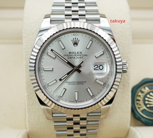 BRAND NEW Rolex 126334 DATEJUST 41 FLUTED BEZEL SILVER DIAL 2023 COMPLETE SET