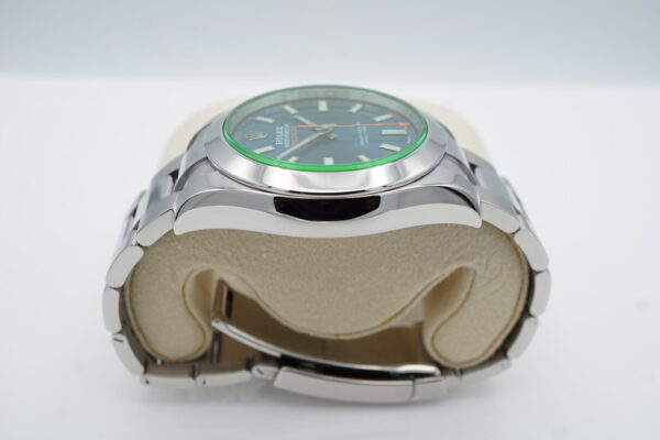 Rolex 116400GV MILGAUSS GREEN CRYSTAL Z BLUE DIAL WARRANTY COMPLETE SET - Image 4