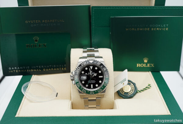 BRAND NEW Rolex 126720VTNR GMT MASTER II LEFTY BLACK GREEN SPRITE OYSTER BAND 2023 FULL SET - Image 2