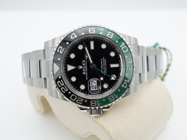 BRAND NEW Rolex 126720VTNR GMT MASTER II LEFTY BLACK GREEN SPRITE OYSTER BAND 2023 FULL SET - Image 9