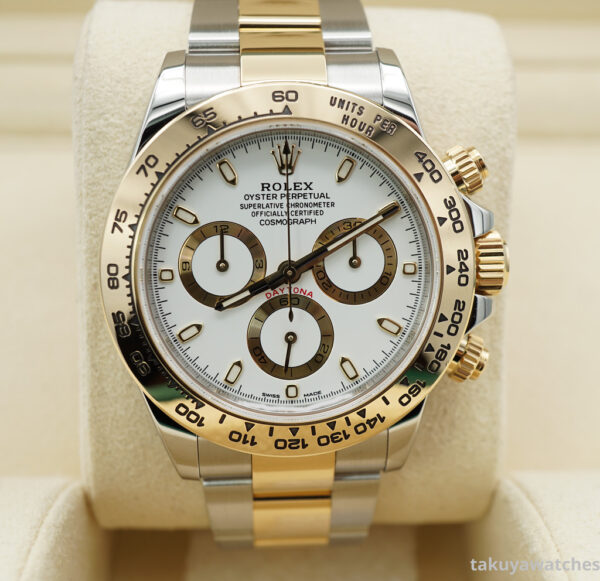 Rolex 116503 DAYTONA TWO TONE YELLOW GOLD SS WHITE DIAL 2019 WARRANTY FULL SET