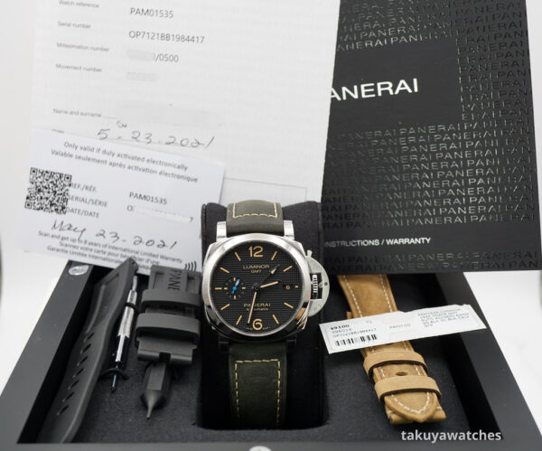 Panerai PAM 1535 LUMINOR 1950 GMT AUTOMATIC 3 DAYS 42MM WARRANTY FULL SET - Image 2
