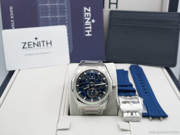 BRAND NEW ZENITH Defy SKYLINE SKELETON BLUE DIAL STAINLESS STEEL 2023 COMPLETE SET - Image 2
