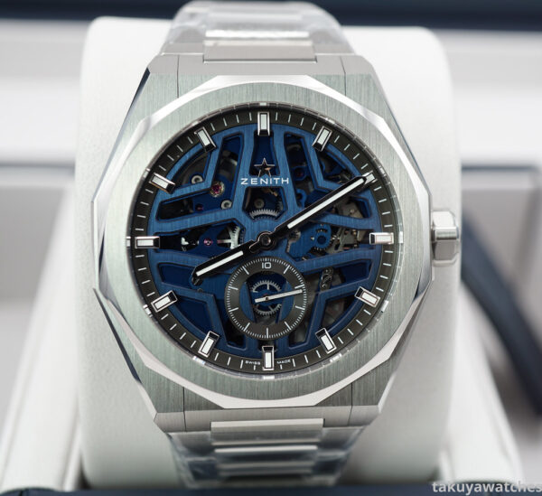 BRAND NEW ZENITH Defy SKYLINE SKELETON BLUE DIAL STAINLESS STEEL 2023 COMPLETE SET