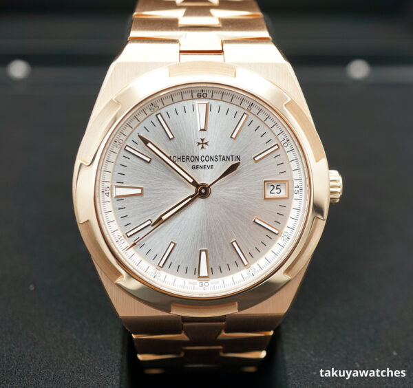 Vacheron CONSTANTIN OVERSEAS 18K ROSE GOLD SILVER DIAL 4500V 2022 WARRANTY