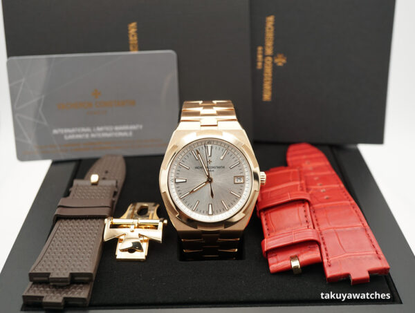 Vacheron CONSTANTIN OVERSEAS 18K ROSE GOLD SILVER DIAL 4500V 2022 WARRANTY - Image 2
