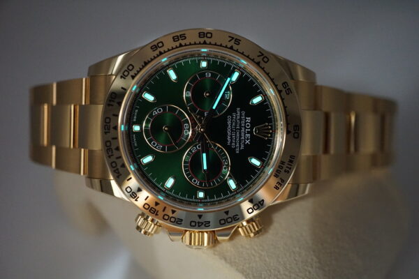 MINT Rolex 116508 DAYTONA 18K YELLOW GOLD GREEN DIAL JOHN MAYER 2023 FULL SET - Image 11