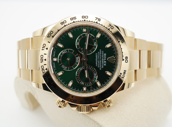 MINT Rolex 116508 DAYTONA 18K YELLOW GOLD GREEN DIAL JOHN MAYER 2023 FULL SET - Image 9