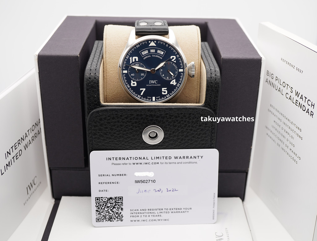 MINT IWC IW502710 BIG PILOT's WATCH ANNUAL CALENDAR LE PETIT