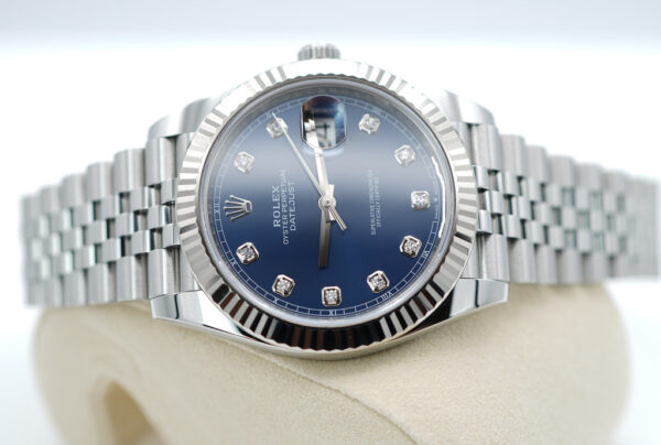 Rolex 126334 DATEJUST 41 FLUTED BEZEL BLUE DIAMOND DIAL JUBILEE BAND COMPLETE SET - Image 10