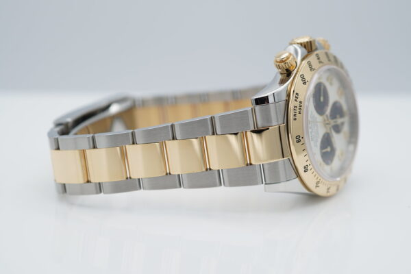 Rolex 116523 DAYTONA 18K YELLOW GOLD TWO TONE PANDA ARABIC RACING DIAL FULL SET - Image 6