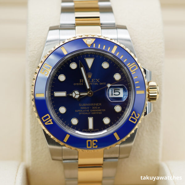 Rolex 116613LB SUBMARINER BLUESY 2 TONE SUNBURST BLUE DIAL FULL SET