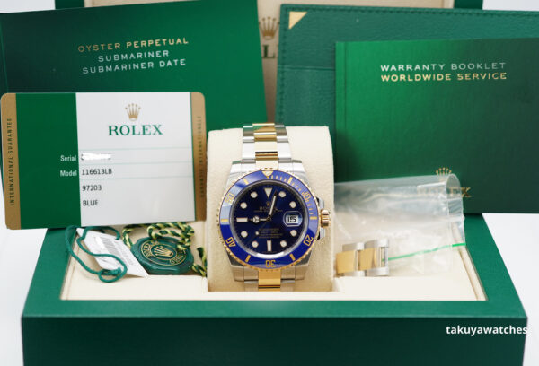 Rolex 116613LB SUBMARINER BLUESY 2 TONE SUNBURST BLUE DIAL FULL SET - Image 2
