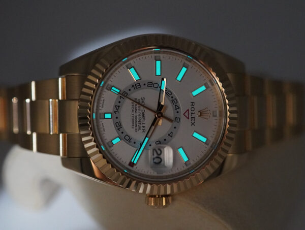 Rolex 326938 SKY-DWELLER 18K YELLOW GOLD WHITE STICK DIAL COMPLETE SET - Image 11