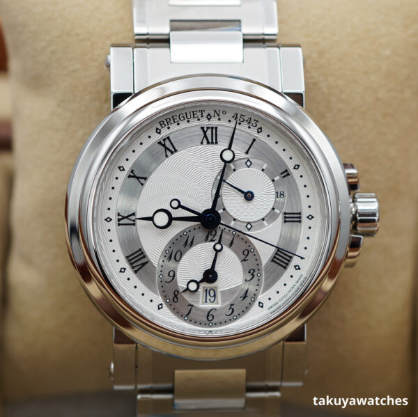 BRAND NEW BREGUET MARINE GMT 5857 DUAL TIME STAINLESS STEEL BRACELET 2023 FULL SET