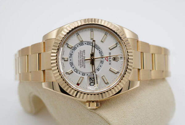 Rolex 326938 SKY-DWELLER 18K YELLOW GOLD WHITE STICK DIAL COMPLETE SET - Image 9