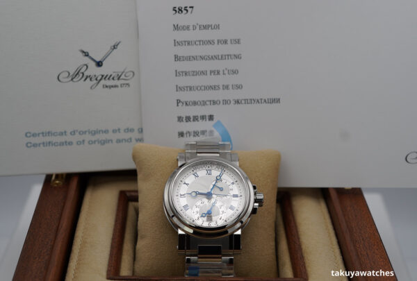 BRAND NEW BREGUET MARINE GMT 5857 DUAL TIME STAINLESS STEEL BRACELET 2023 FULL SET - Image 2