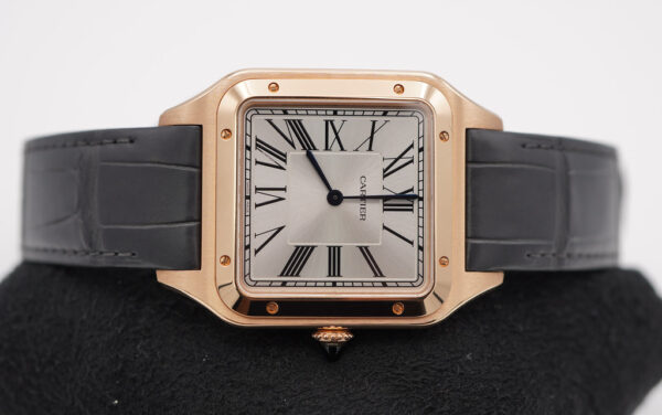 Cartier SANTOS DUMONT EXTRA LARGE ROSE GOLD SILVER DIAL 2022 WARRANTY FULL SET - Image 9