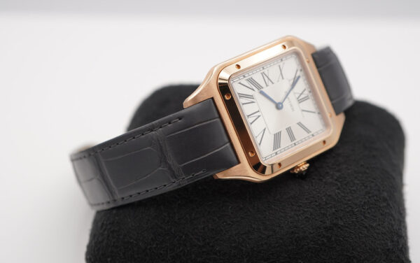 Cartier SANTOS DUMONT EXTRA LARGE ROSE GOLD SILVER DIAL 2022 WARRANTY FULL SET - Image 5