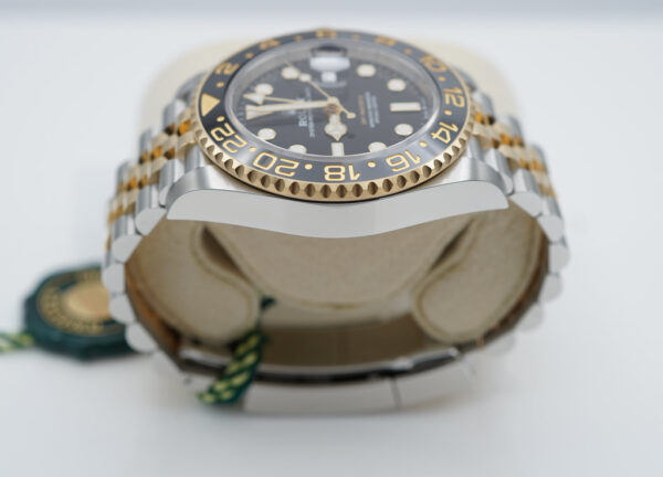 BRAND NEW Rolex 126713GRNR GMT MASTER 2 YELLOW GOLD STEEL GREY BLACK BEZEL JUBILEE BAND 2023 FULL SET - Image 4