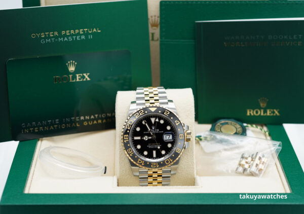 BRAND NEW Rolex 126713GRNR GMT MASTER 2 YELLOW GOLD STEEL GREY BLACK BEZEL JUBILEE BAND 2023 FULL SET - Image 2