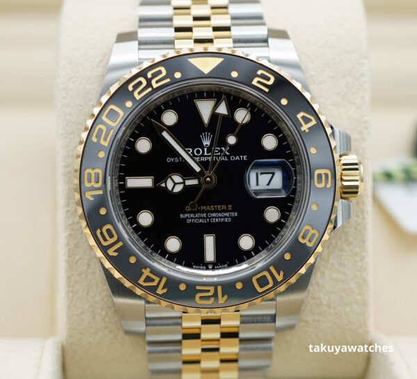 BRAND NEW Rolex 126713GRNR GMT MASTER 2 YELLOW GOLD STEEL GREY BLACK BEZEL JUBILEE BAND 2023 FULL SET