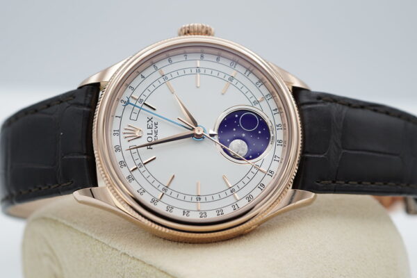 NEW Rolex 50535 CELLINI MOONPHASE 18K EVEROSE GOLD 39MM WARRANTY FULL SET - Image 10