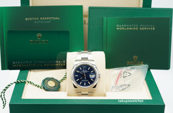 MINT Rolex 126200 DATEJUST 36 BLUE DIAL OYSTER BAND 2023 COMPLETE SET - Image 2