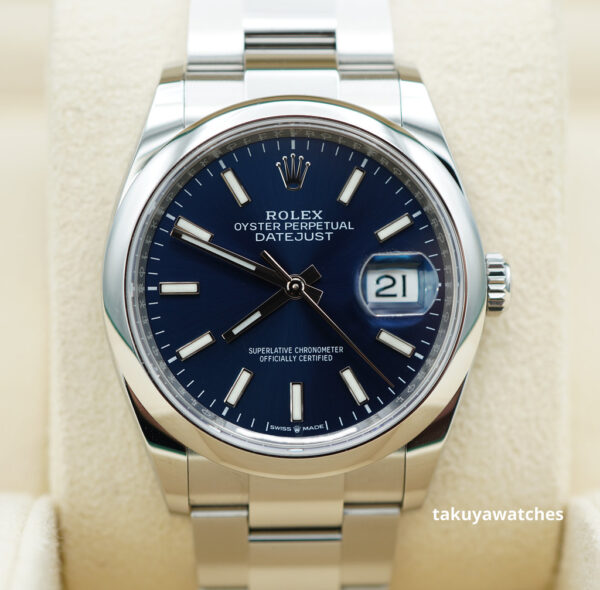 MINT Rolex 126200 DATEJUST 36 BLUE DIAL OYSTER BAND 2023 COMPLETE SET
