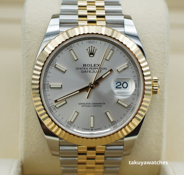 Rolex 126333 DATEJUST 41 YELLOW GOLD STEEL SILVER DIAL JUBILEE BAND WARRANTY