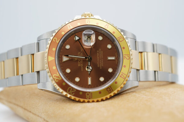 Rolex 16713 GMT MASTER 2 TWO TONE ROOTBEER BROWN DIAL 2004 BOXES PAPERS - Image 11