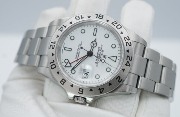 Rolex 16570 EXPLORER II 40MM POLAR WHITE DIAL LUG HOLES Y SERIAL FULL SET - Image 11