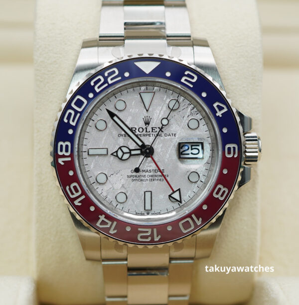 Rolex 126719BLRO GMT MASTER II WHITE GOLD PEPSI METEORITE DIAL 2023 FULL SET