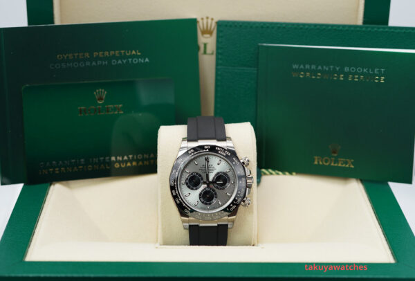 BRAND NEW Rolex 116519LN DAYTONA WHITE GOLD OYSTERFLEX STEEL DIAL 2023 FULL SET - Image 2