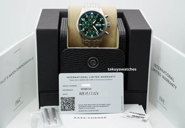 IWC IW388104 PILOT's WATCH CHRONOGRAPH 41 GREEN DIAL WARRANTY FULL SET - Image 2