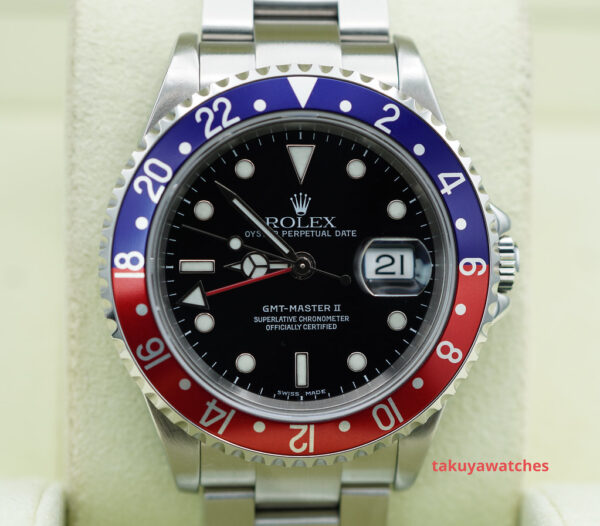 Rolex 16710 GMT MASTER II PEPSI Z SERIAL NO HOLES SEL SERVICED BOXES PAPERS