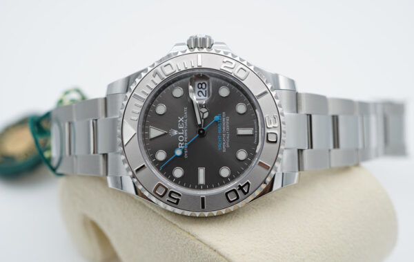 NEW Rolex 268622 YACHTMASTER PLATINUM BEZEL SLATE DIAL 37MM 2022 COMPLETE SET - Image 10
