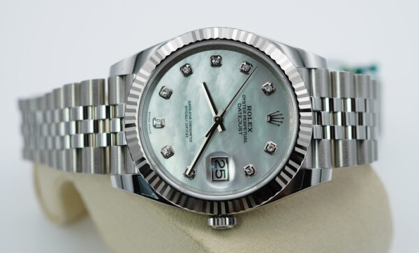 Rolex 126334 DATEJUST 41 FLUTED BEZEL MOP DIAMOND DIAL JUBILEE COMPLETE SET - Image 9