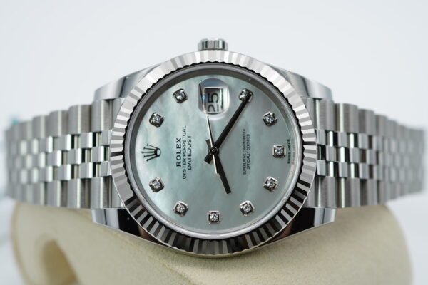 Rolex 126334 DATEJUST 41 FLUTED BEZEL MOP DIAMOND DIAL JUBILEE COMPLETE SET - Image 10