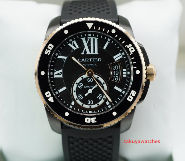 Cartier CALIBRE DE CARTIER DIVER ROSE GOLD AND PVD 42MM FULL SET