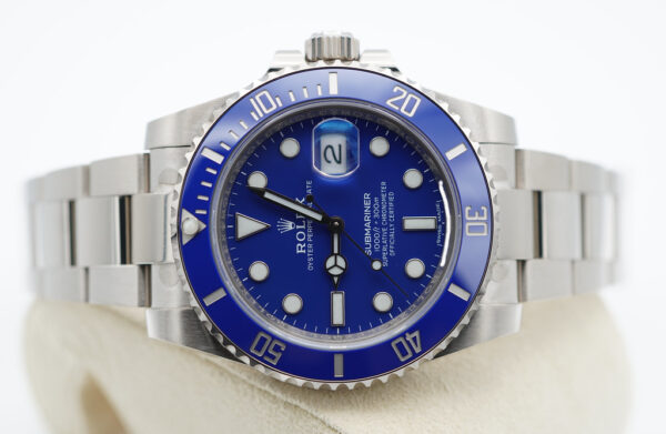 Rolex 116619LB SUBMARINER WHITE GOLD BLUE DIAL SMURF 2020 WARRANTY FULL SET - Image 10